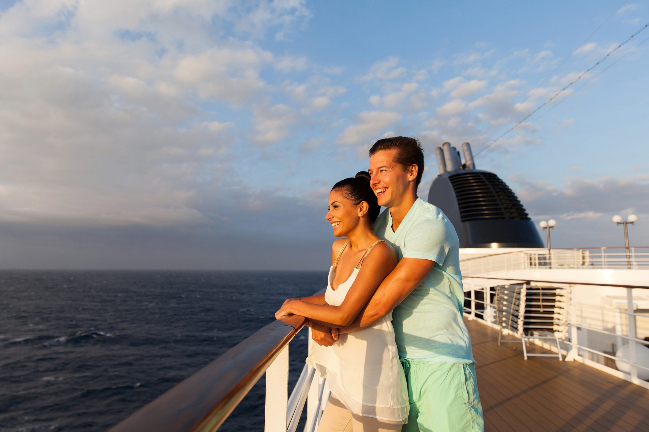 Romantic ocean view from cruise ship