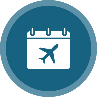 Calendar with airplane icon