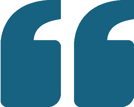 Large blue quotation marks icon